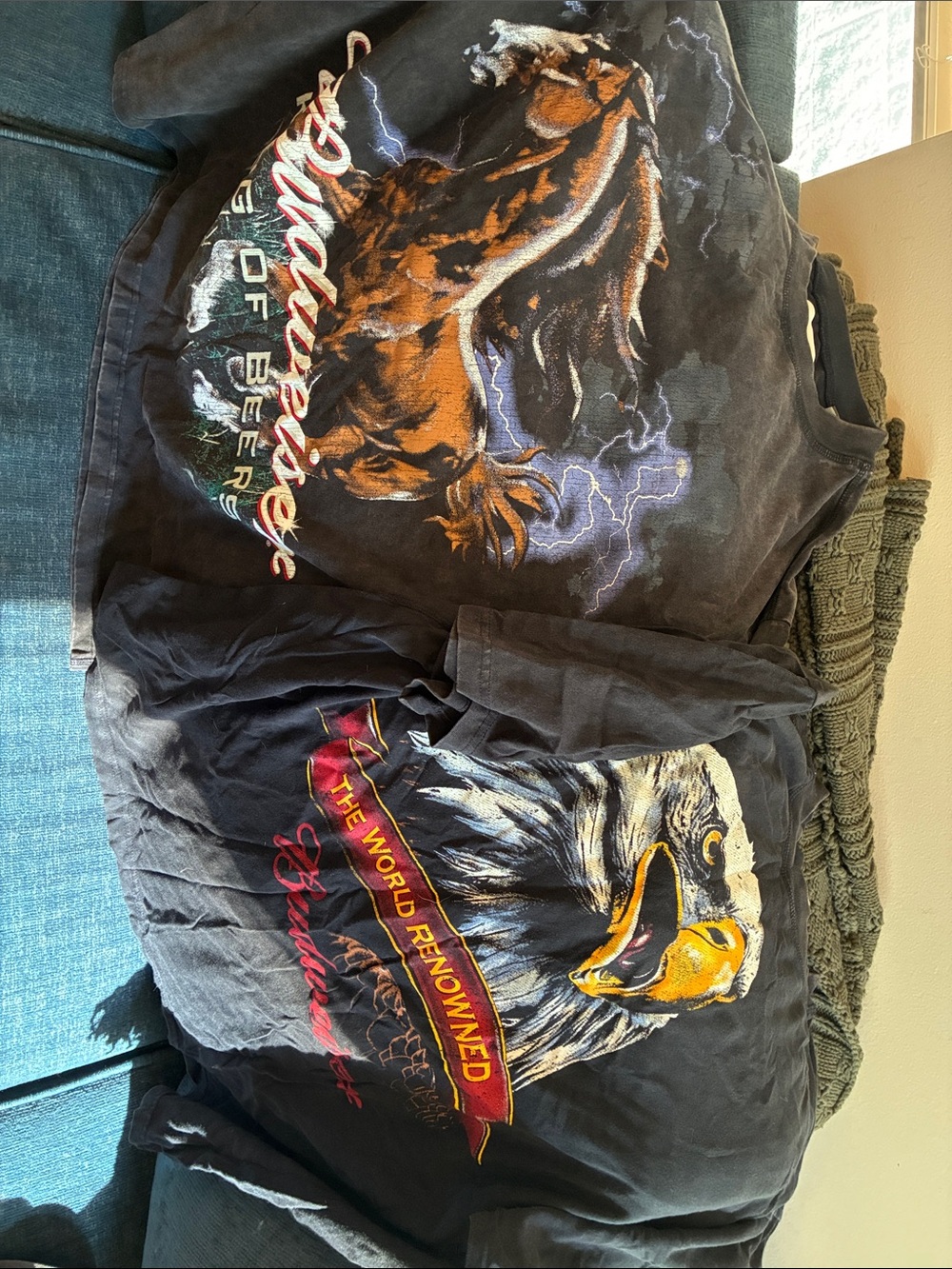 PacSun Black Short Sleeve Tee with Eagle and Horse Graphics